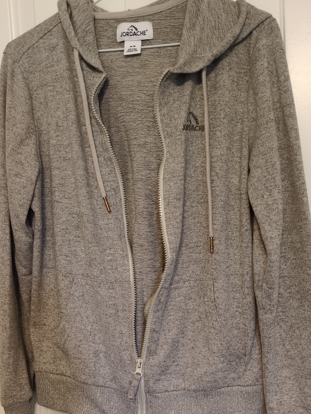 Jordache Heather Gray Full-Zip Hooded Sweatshirt